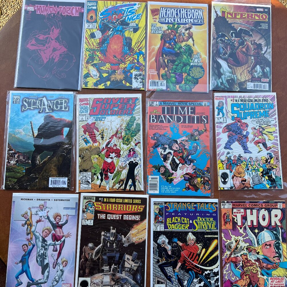 Lot of 12 Comics - Marvel - Time Bandits,Strange,Inferno,Thor,Starriors